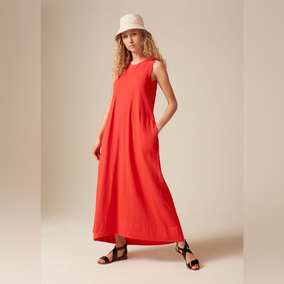 ME + EM Dresses & Skirts - ME + EM Cotton Slub Red Maxi Dress- Size 2